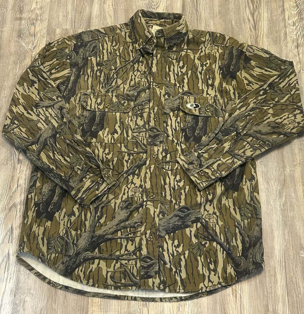 Mossy Oak Cotton Mill L/S Hunt Shirt Original Treestand Camo Size L